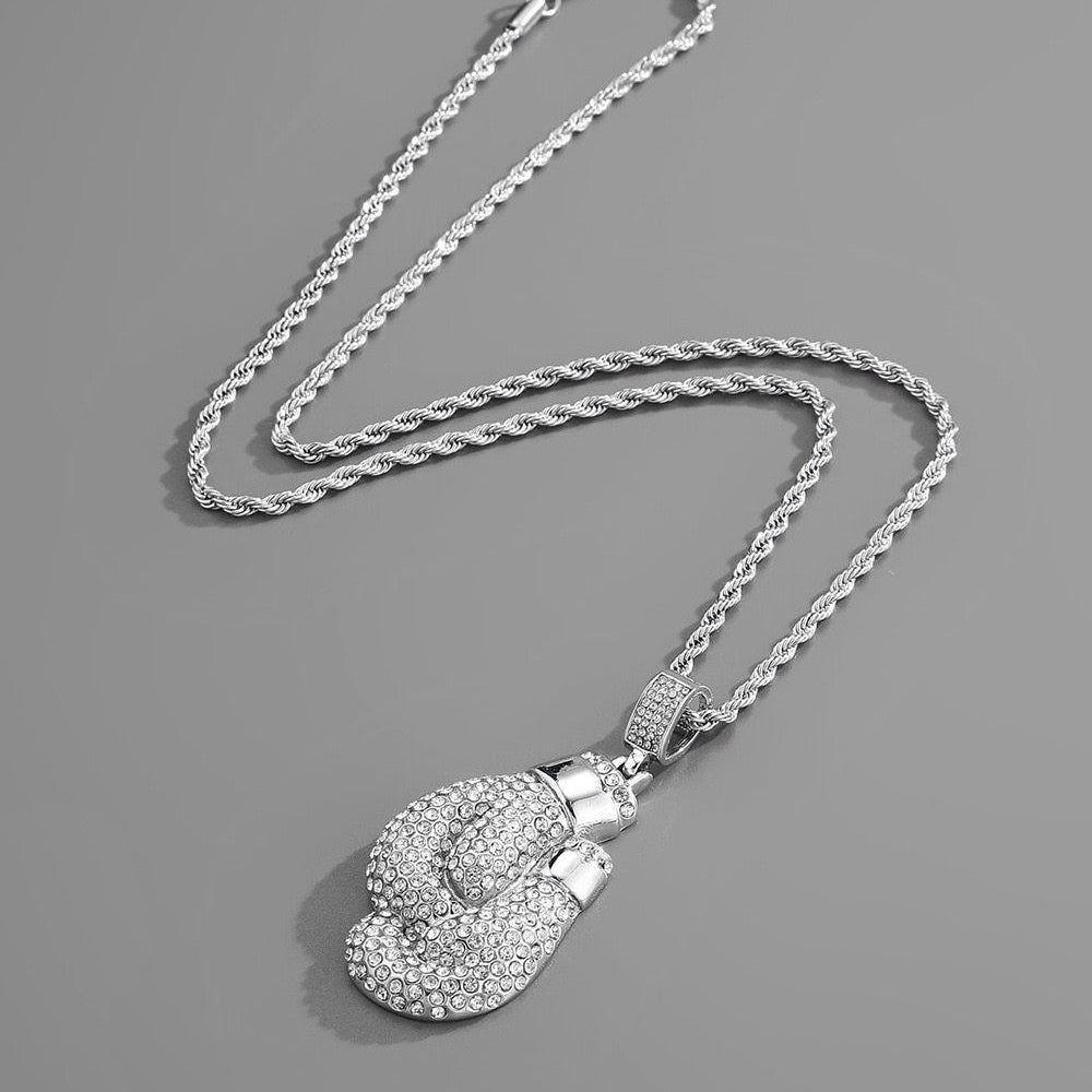 Iced Boxer (Pendant + Chain) - 14K Gold Plating