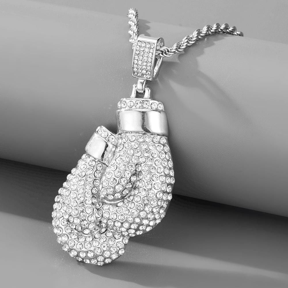 Iced Boxer (Pendant + Chain) - 14K Gold Plating