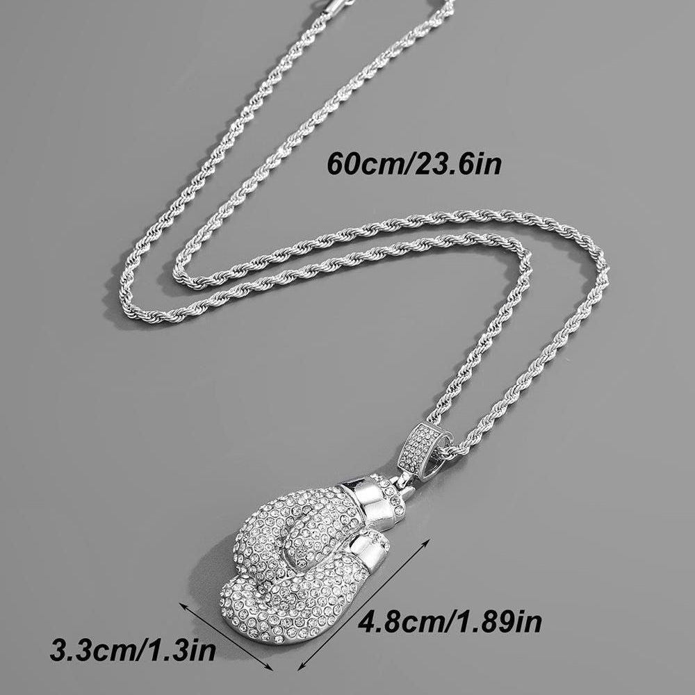 Iced Boxer (Pendant + Chain) - 14K Gold Plating