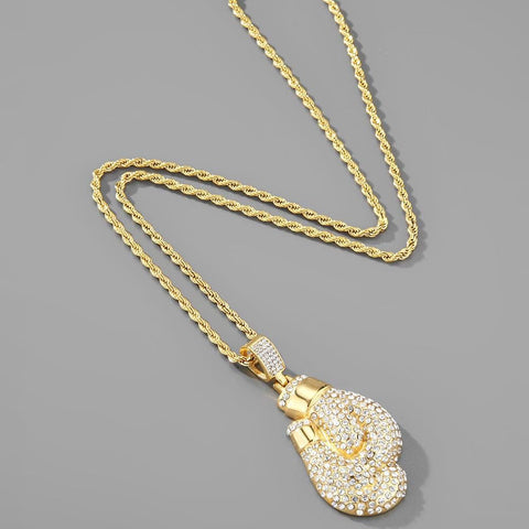 Iced Boxer (Pendant + Chain) - 14K Gold Plating