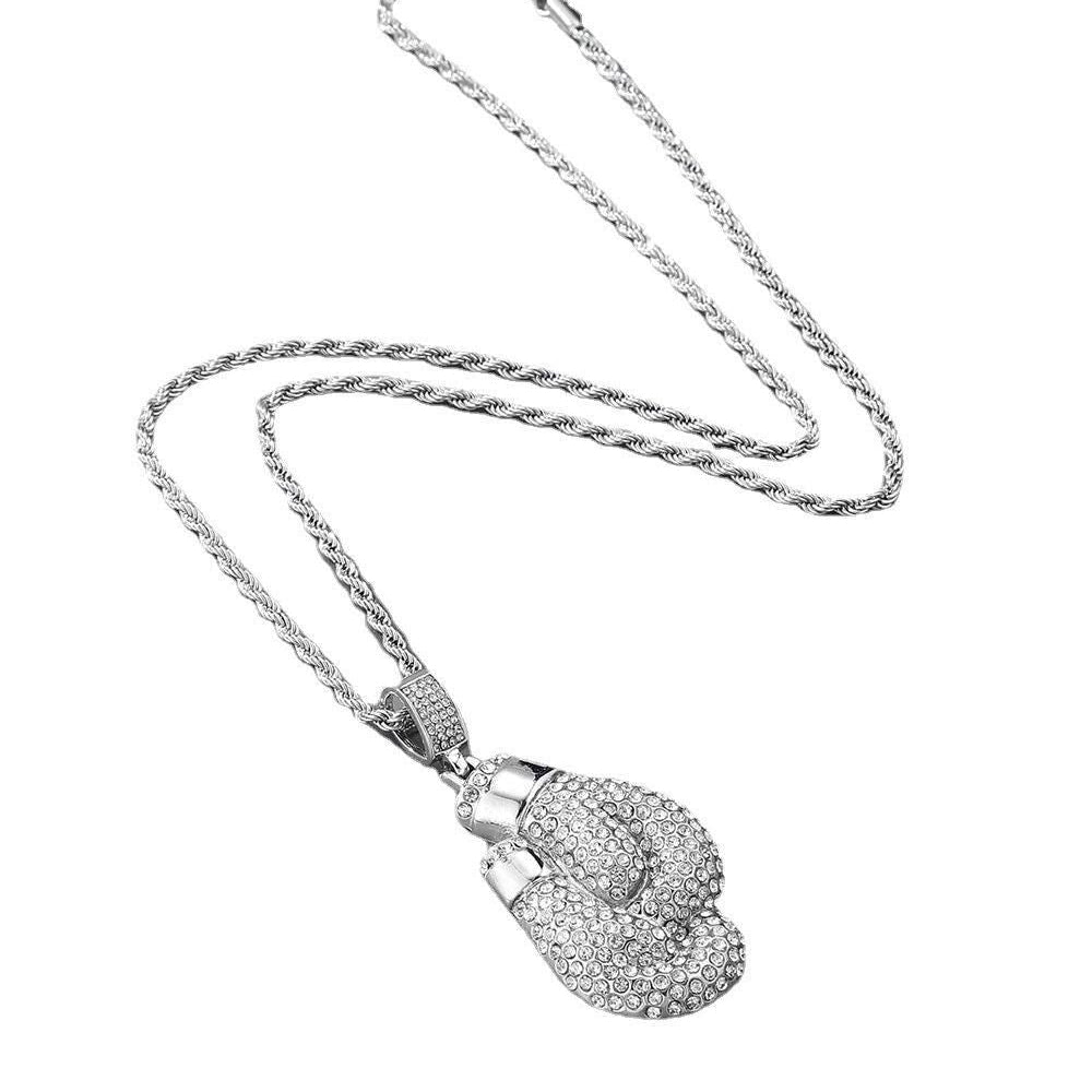 Iced Boxer (Pendant + Chain) - 14K Gold Plating