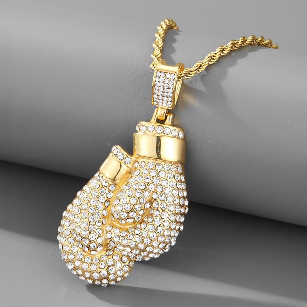 Iced Boxer (Pendant + Chain) - 14K Gold Plating