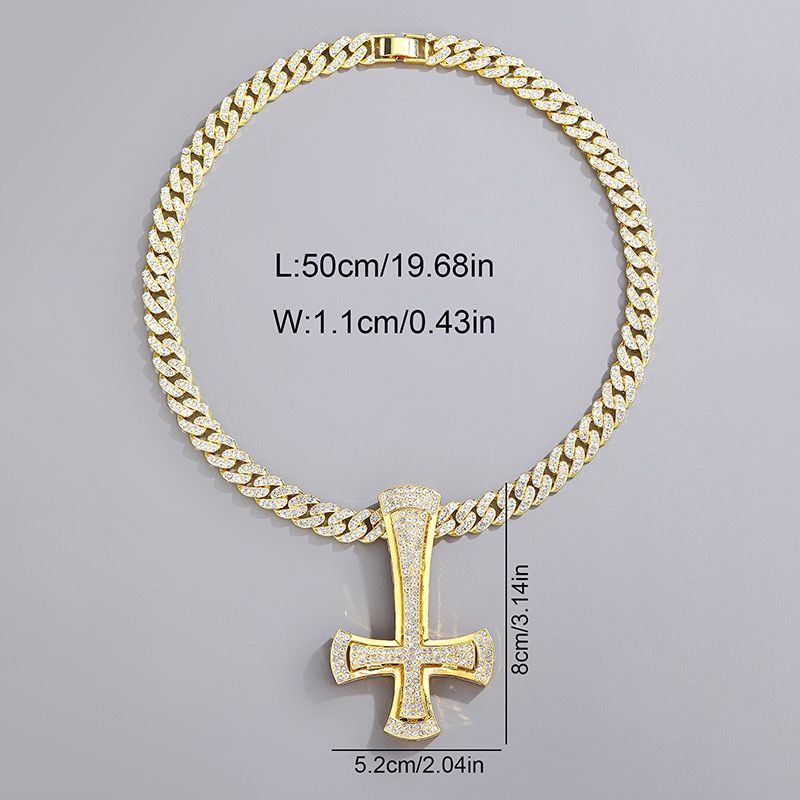 Iced Cuban cross (Pendant + Chain)