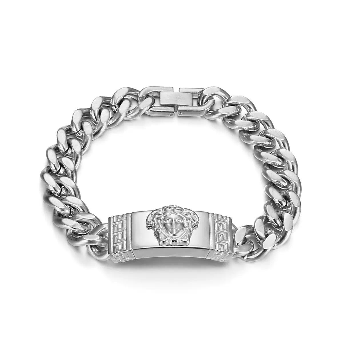 Medusa Cuban Men’s Bracelet - Titanium (18k gold Plating)