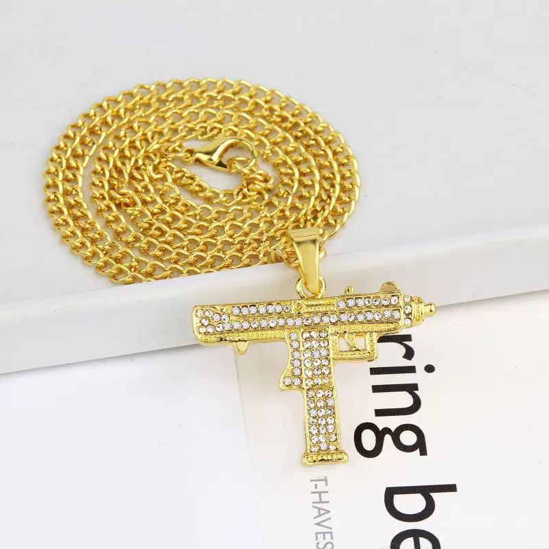 Gun ( Pendant + Chain) - 18K Gold Plating