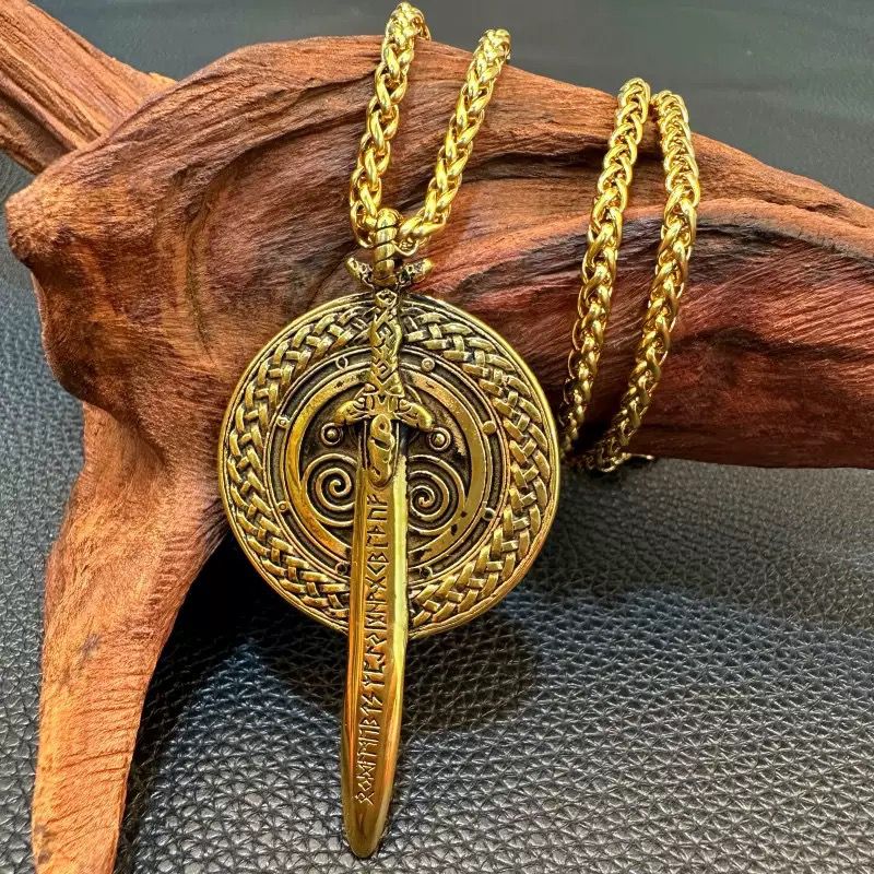Men’s Sword Icon Pendant - 18k Gold Plating