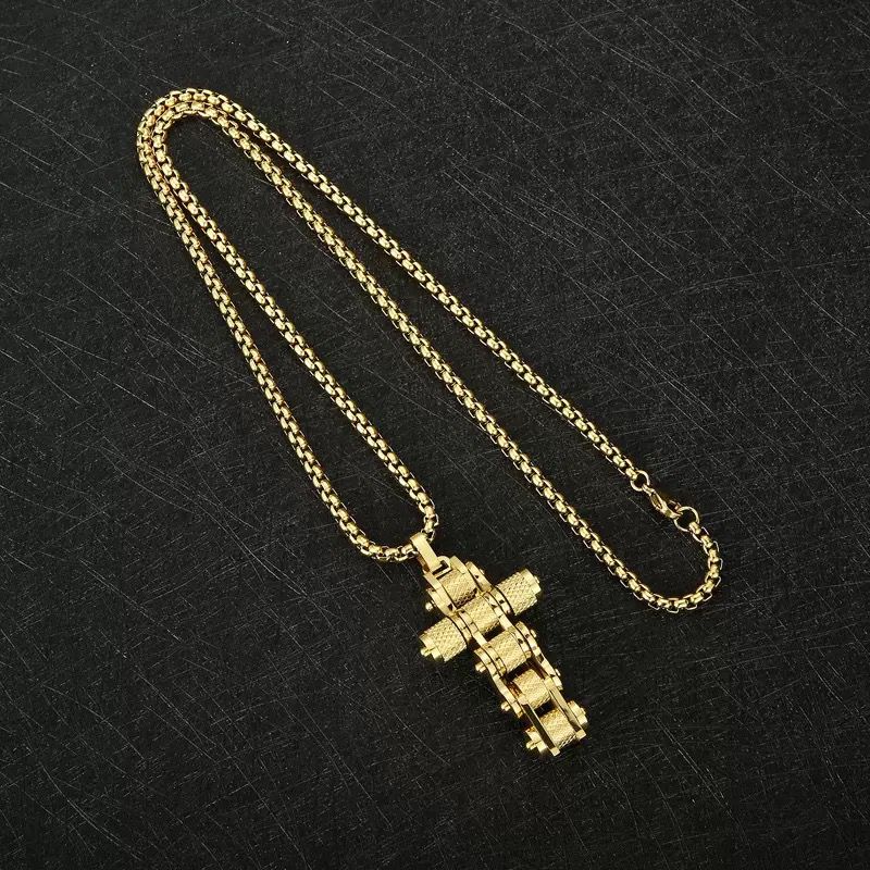 Cross ( Chain + Pendant) - Titanium - 18K Gold Plating