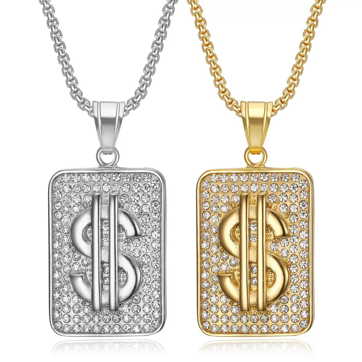 Dollar ( Pendant + Chain) - 18k Gold Plating