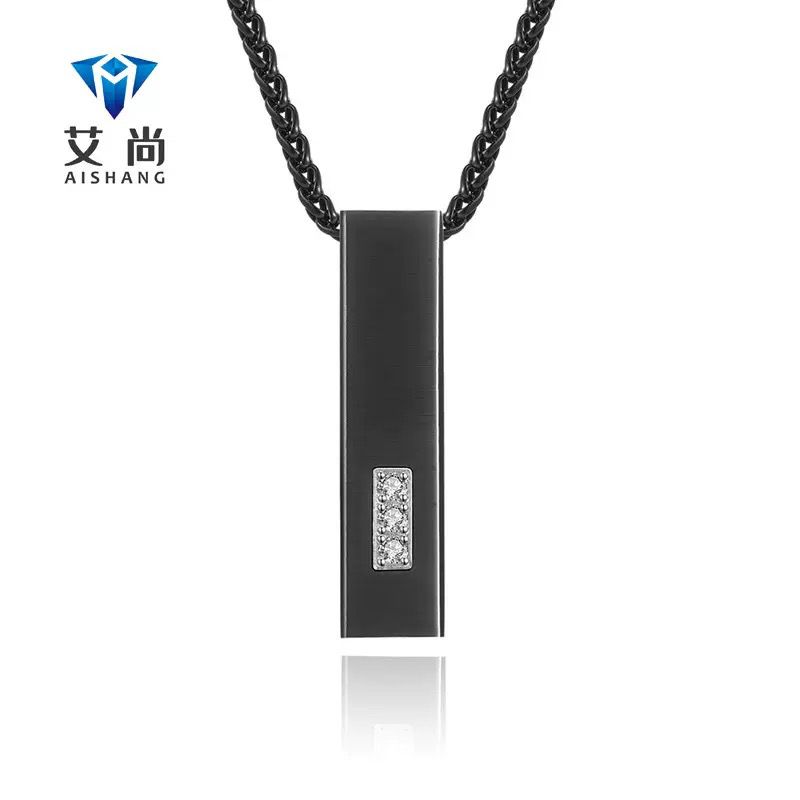 Triple Stud Pendant Chain - Titanium