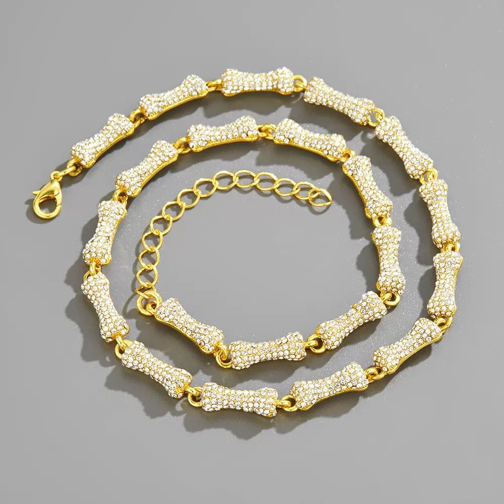 Rhinestone Men’s Chain & Bracelet