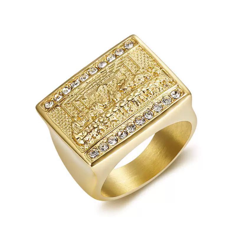 Classic Titanium Gentleman Ring – 18K Gold Plated