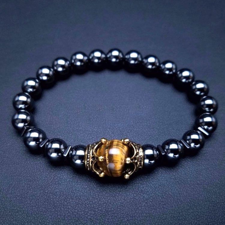 Stone Crown Natural Bead Bracelet