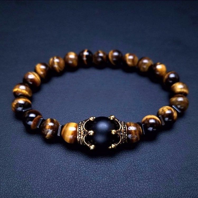 Stone Crown Natural Bead Bracelet