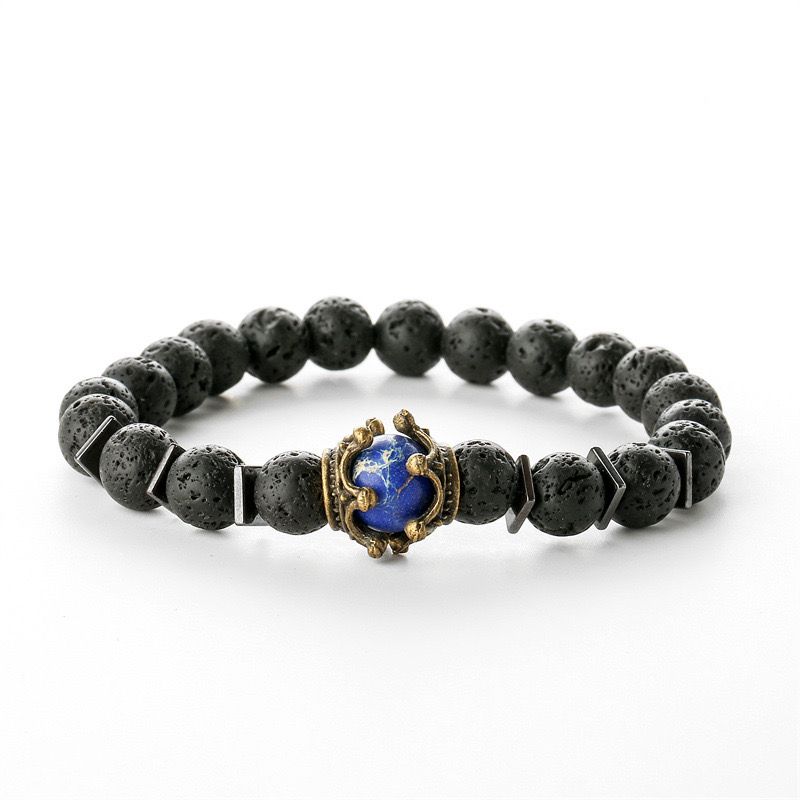 Stone Crown Natural Bead Bracelet