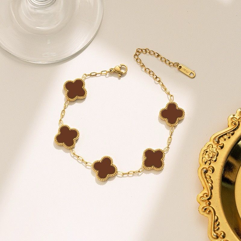 Fortune Clover Charm Bracelet (18K Gold Plating)