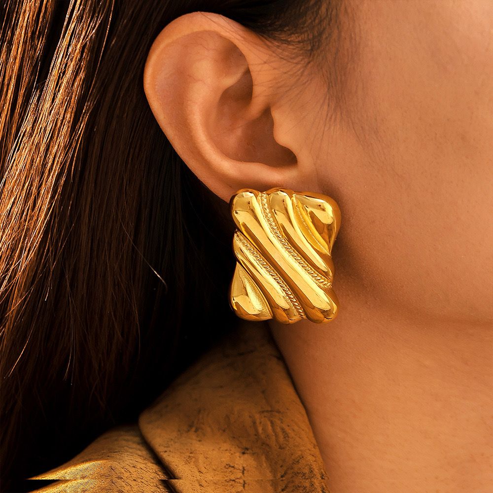 Modern square hoop earrings