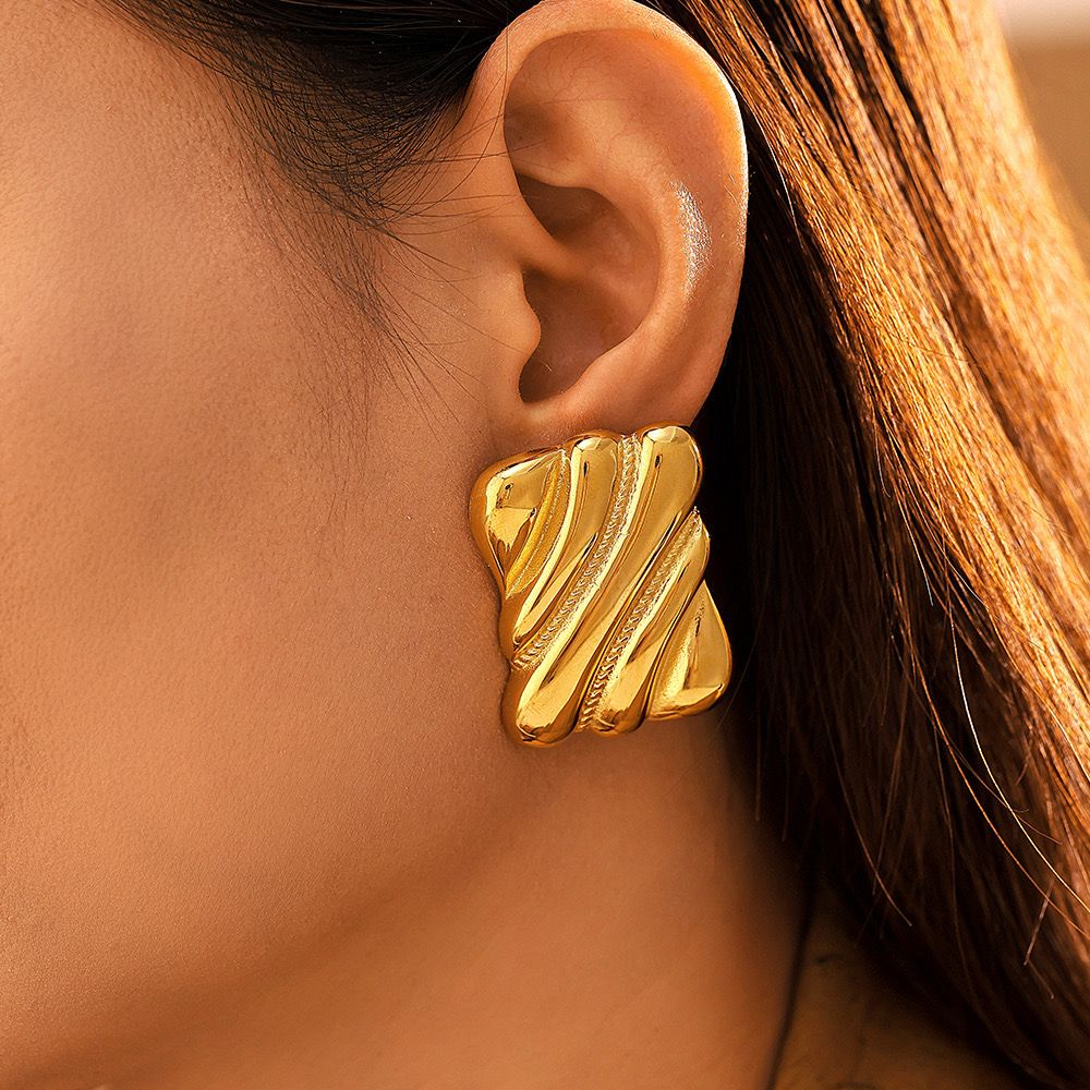 Modern square hoop earrings