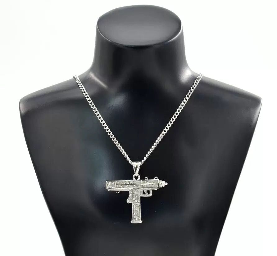 Gun ( Pendant + Chain) - 18K Gold Plating