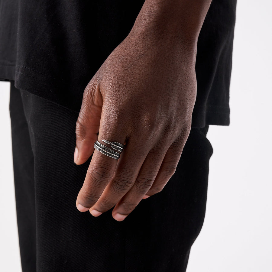 FEATHER RING (silver)