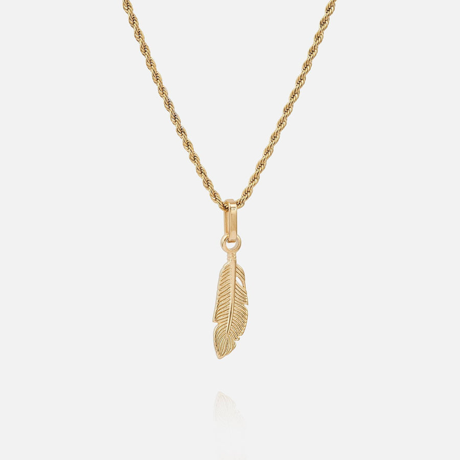 FEATHER (GOLD) PENDANT+CHAIN