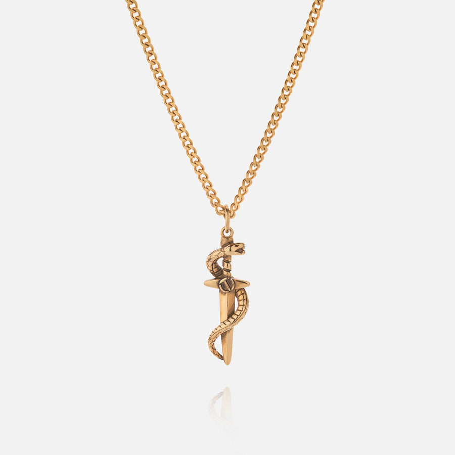 SERPENT (GOLD) PENDANT+CHAIN - 18K Gold Plating