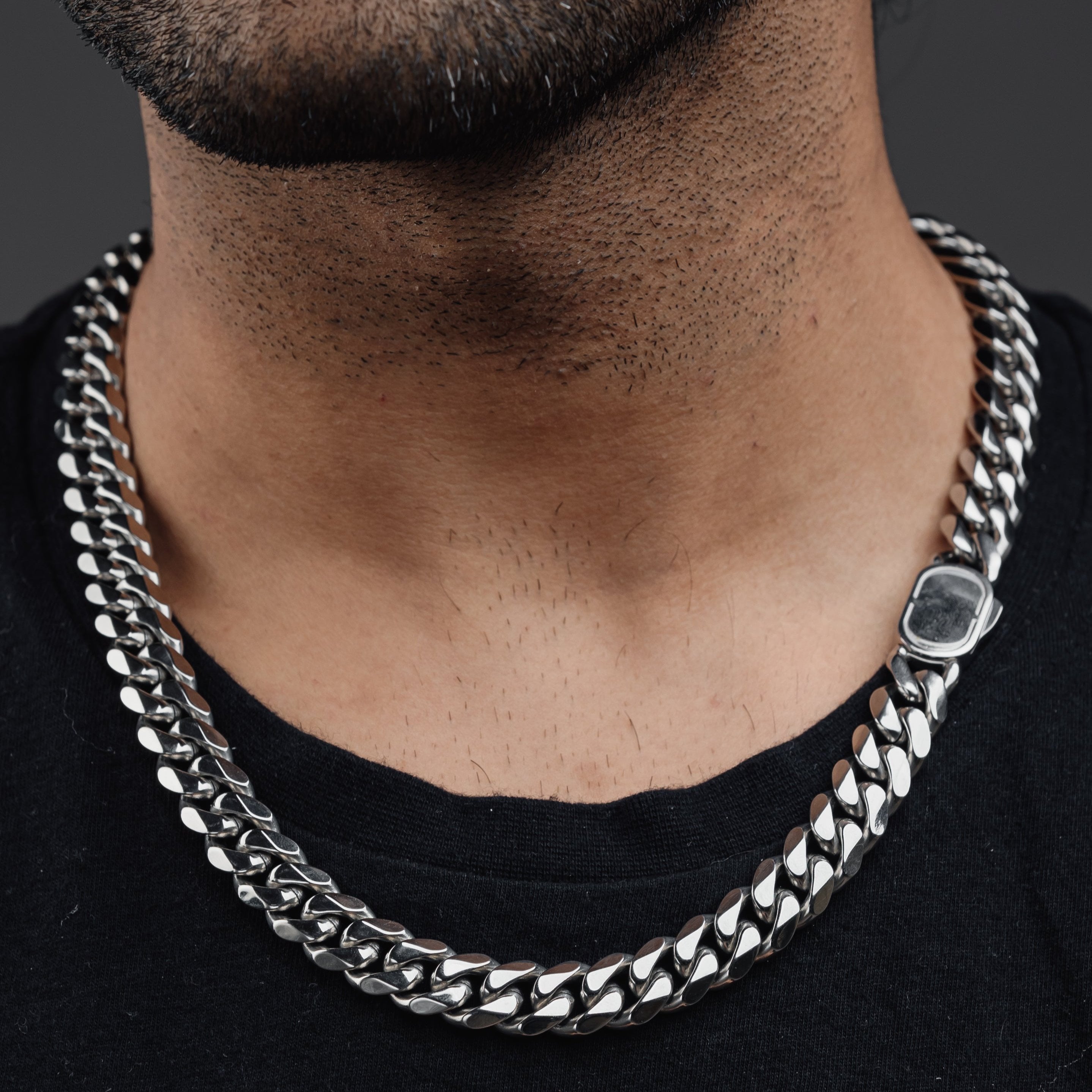 CUBAN CHAIN (18K White Gold Rhodium Plating) 12 MM