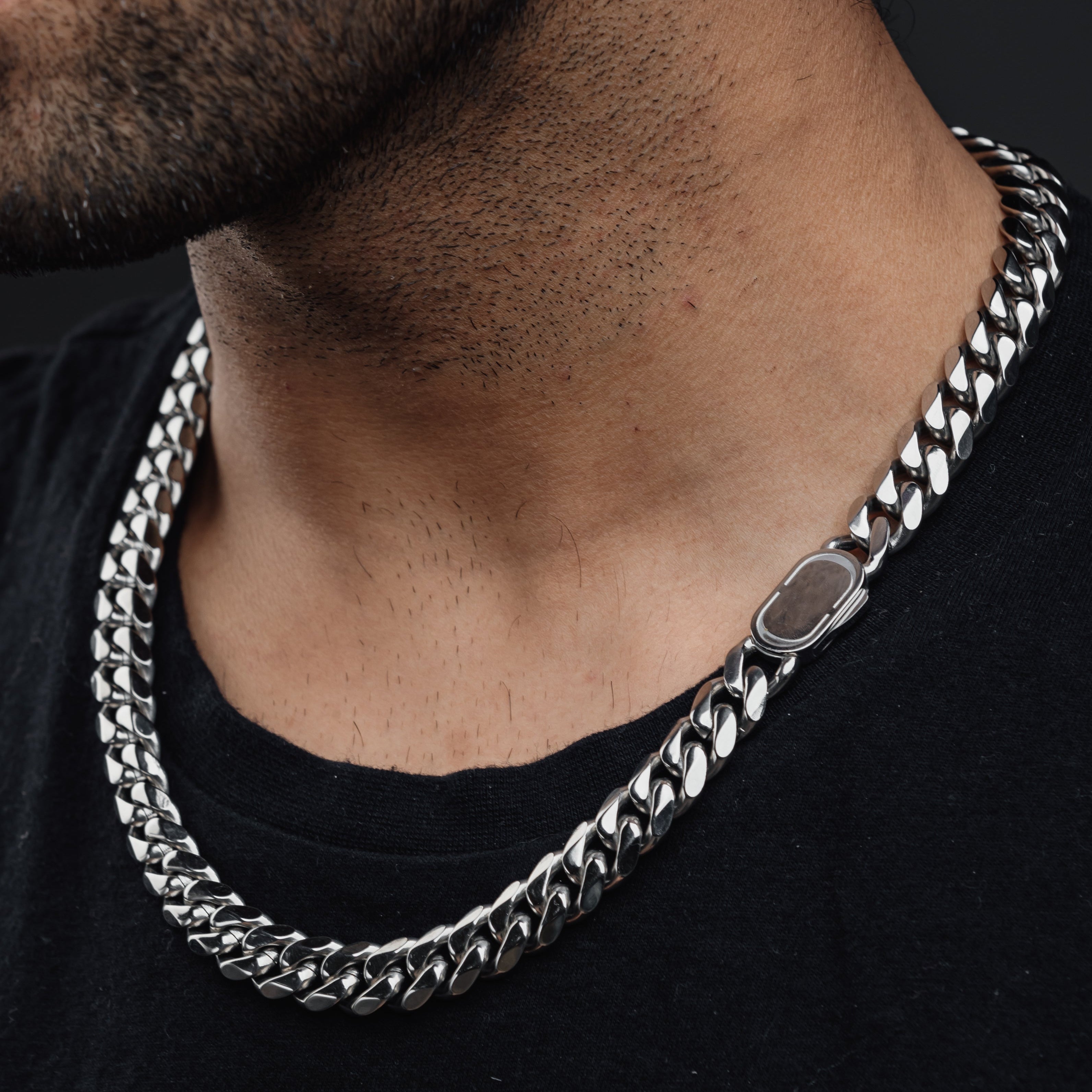 CUBAN CHAIN (18K White Gold Rhodium Plating) 12 MM