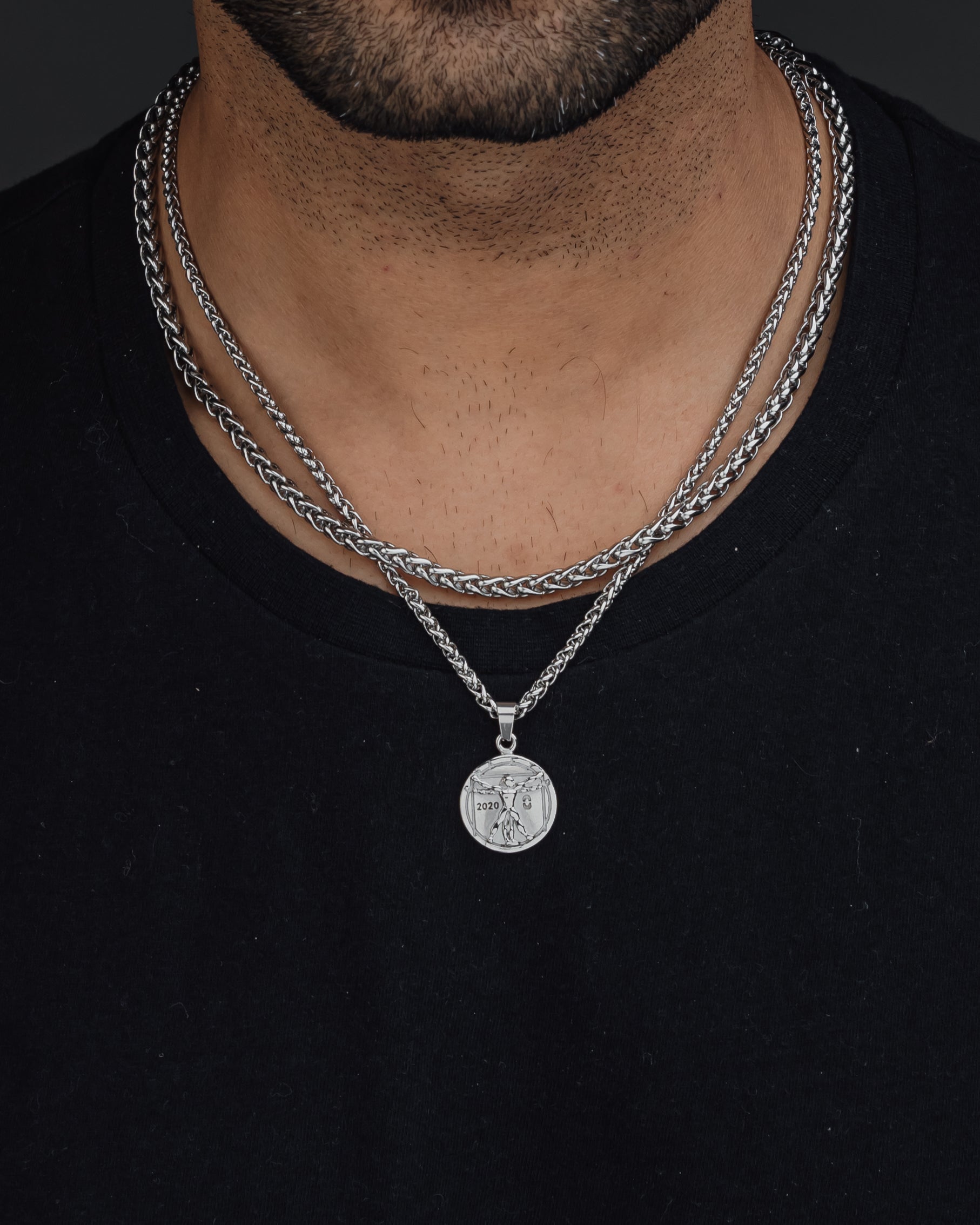 VITRUVIAN (SILVER) Pendant+ Chain