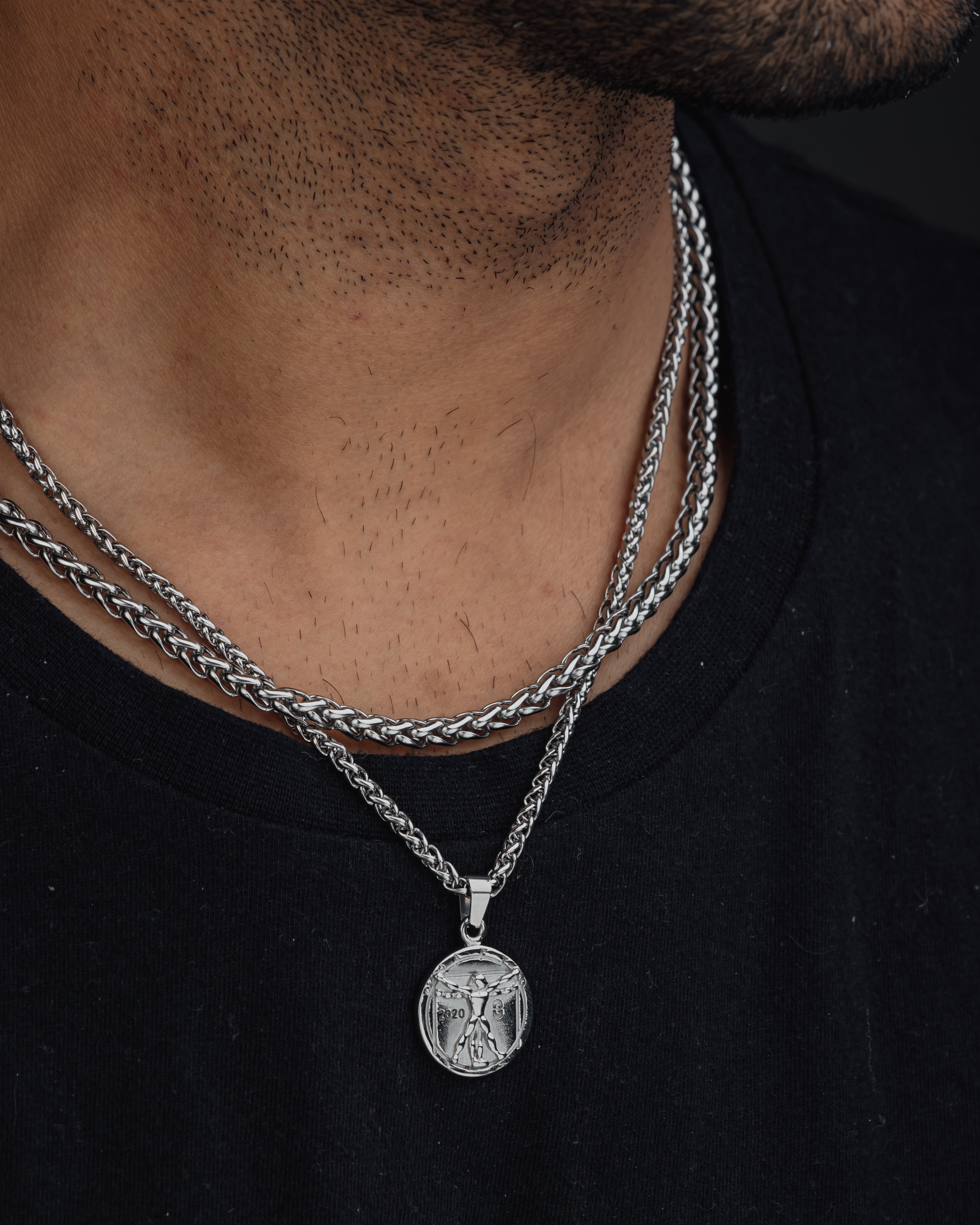 VITRUVIAN (SILVER) Pendant+ Chain