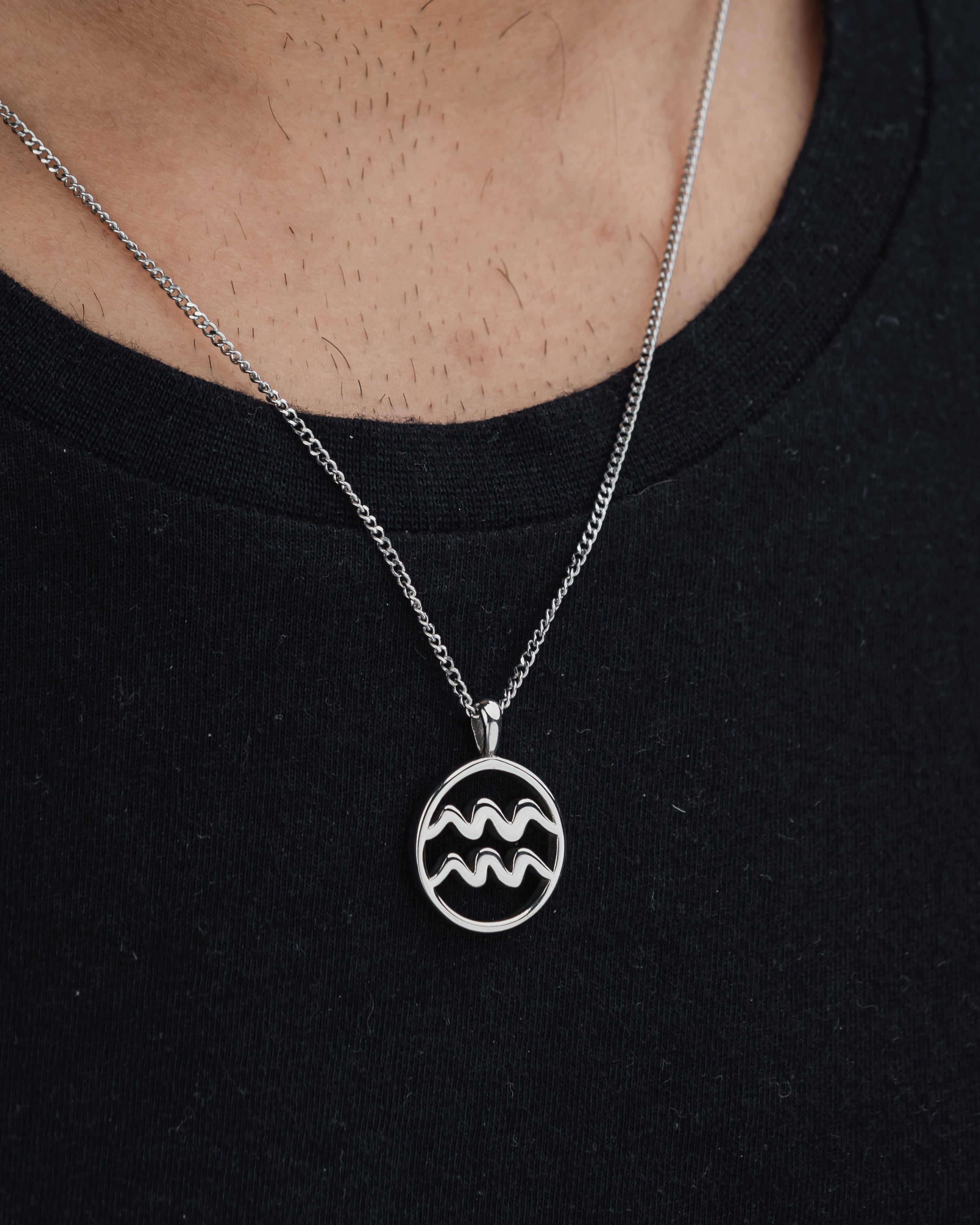 AQUARIUS (SILVER) Pendant+ Chain