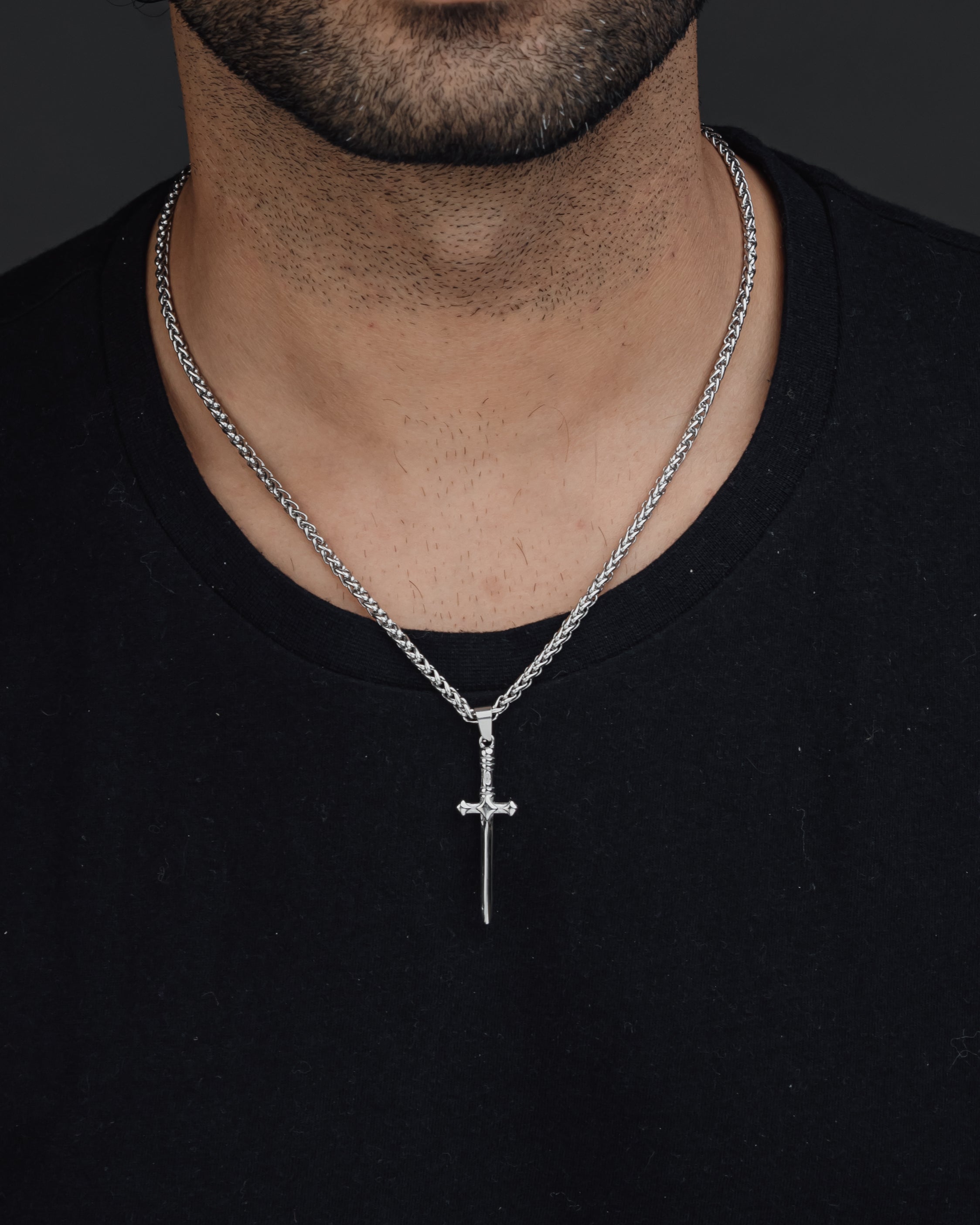 DAGGER (SILVER) Pendant+ Chain