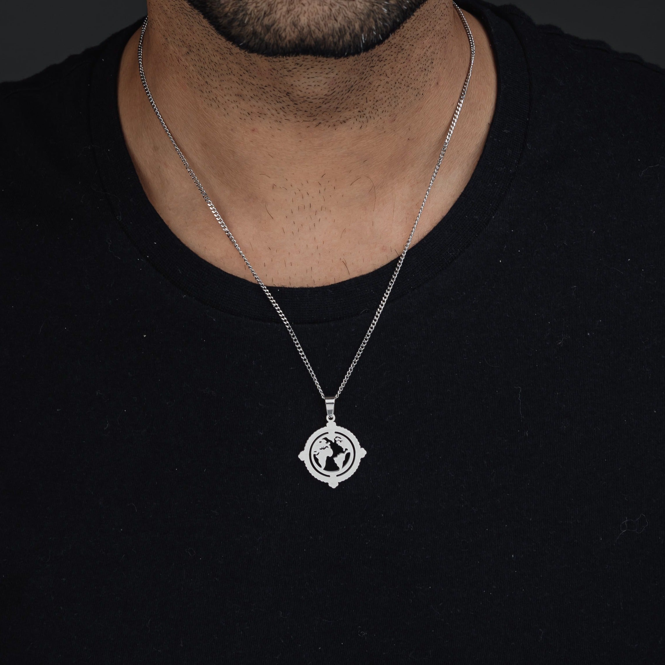 GLOBE (SILVER) Pendant+ Chain