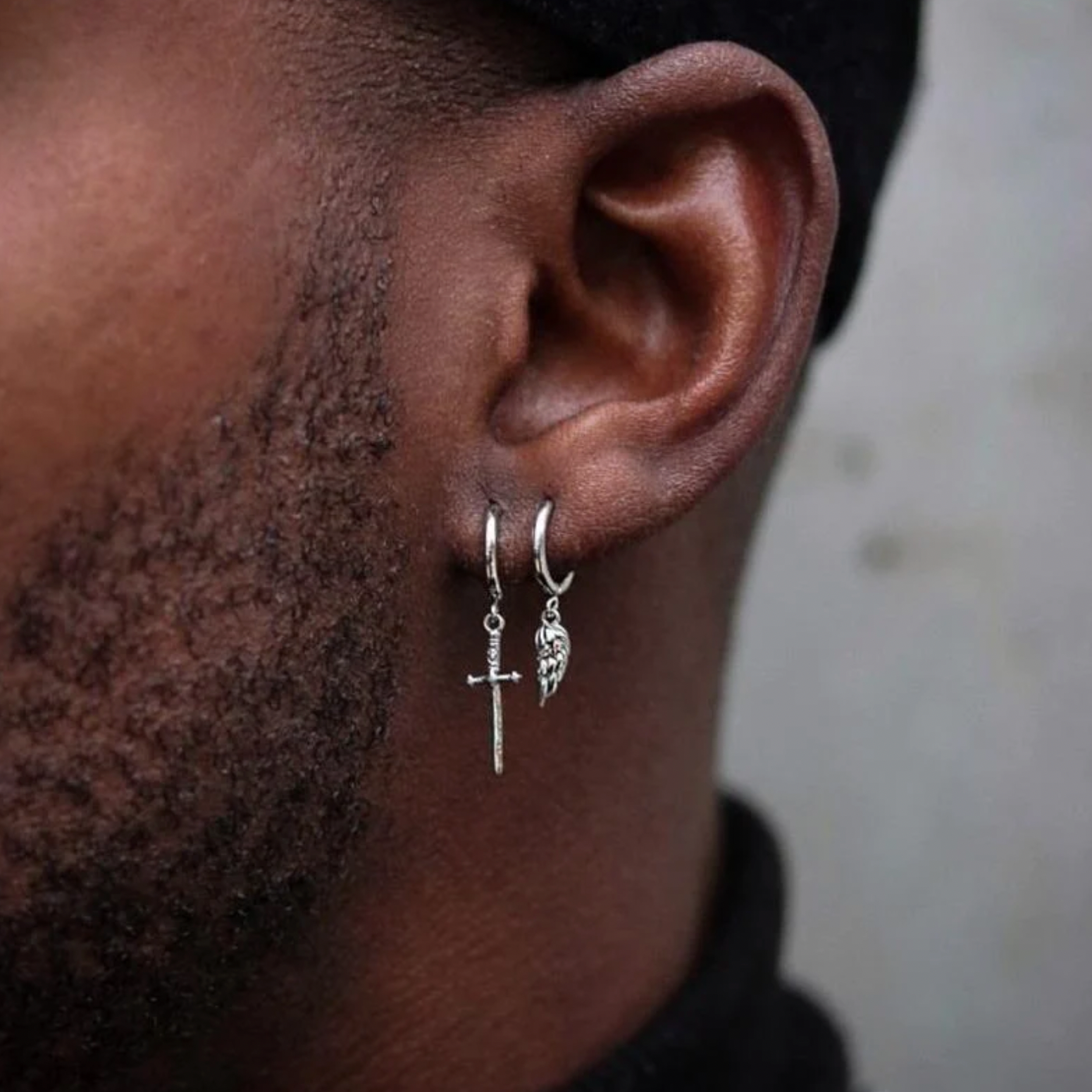WING EARRINGS in a Silver Shade (a pair)