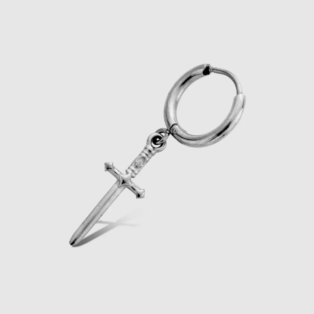 DAGGER EARRINGS in a Silver Shade (a pair)