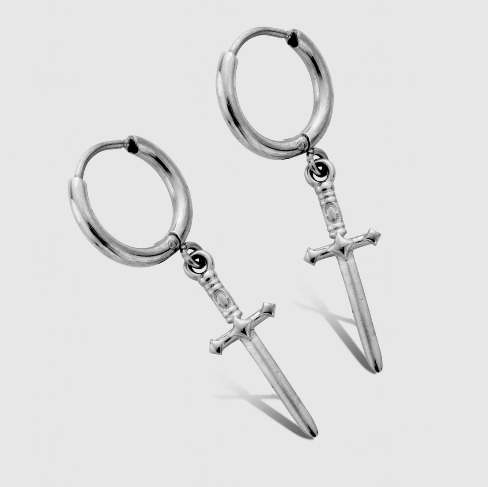 DAGGER EARRINGS in a Silver Shade (a pair)