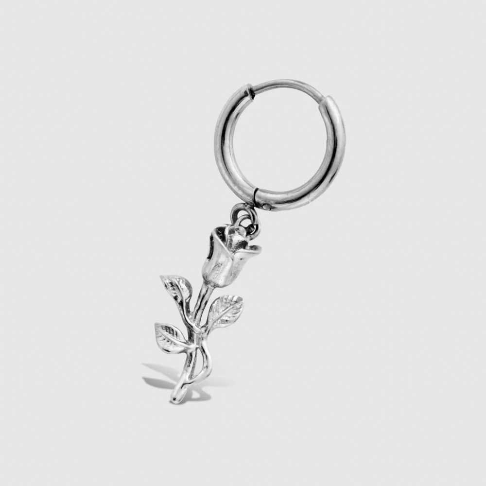 ROSE EARRINGS in a Silver Shade (a pair)