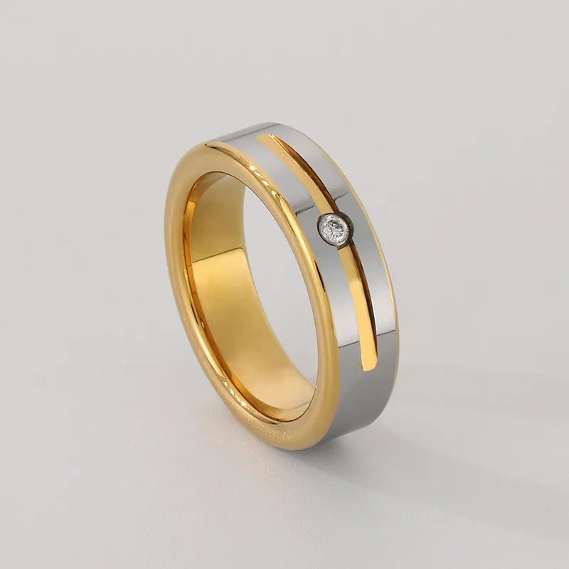 Classic Tungsten Band Ring -  18k Gold Plated