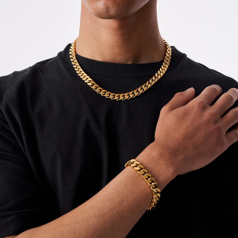 CUBAN 12MM SET (GOLD)