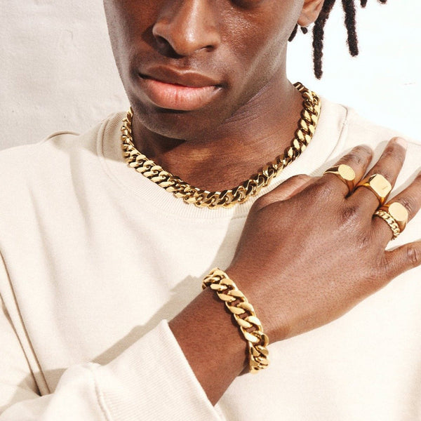 CUBAN 12MM SET (GOLD)