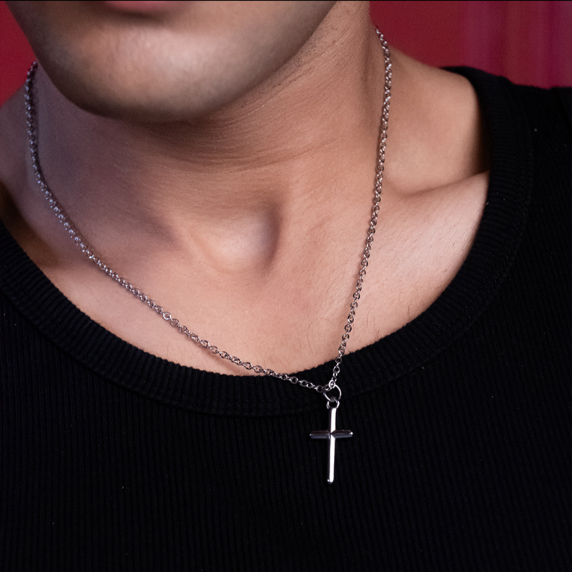 CROSS (SILVER) Pendant+ Chain