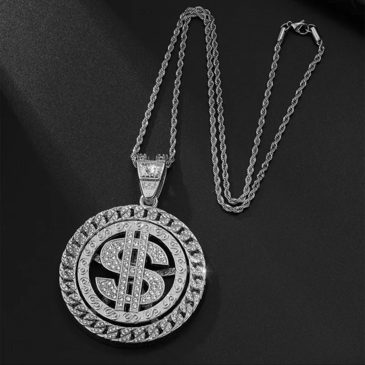 Rotatable Dollar Shape (Pendant + Chain)