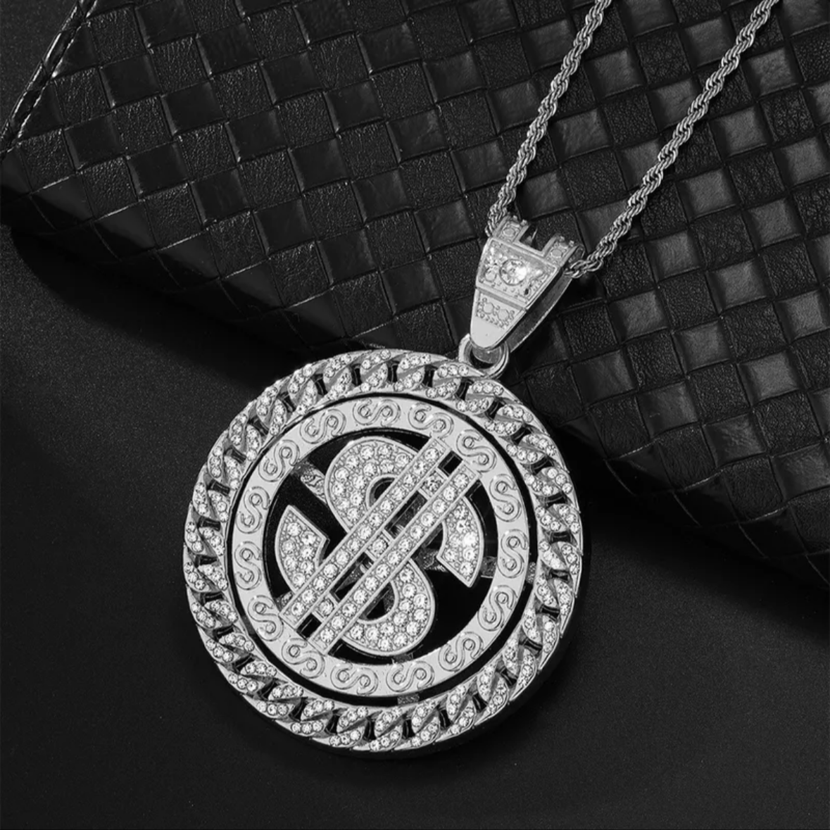 Rotatable Dollar Shape (Pendant + Chain)