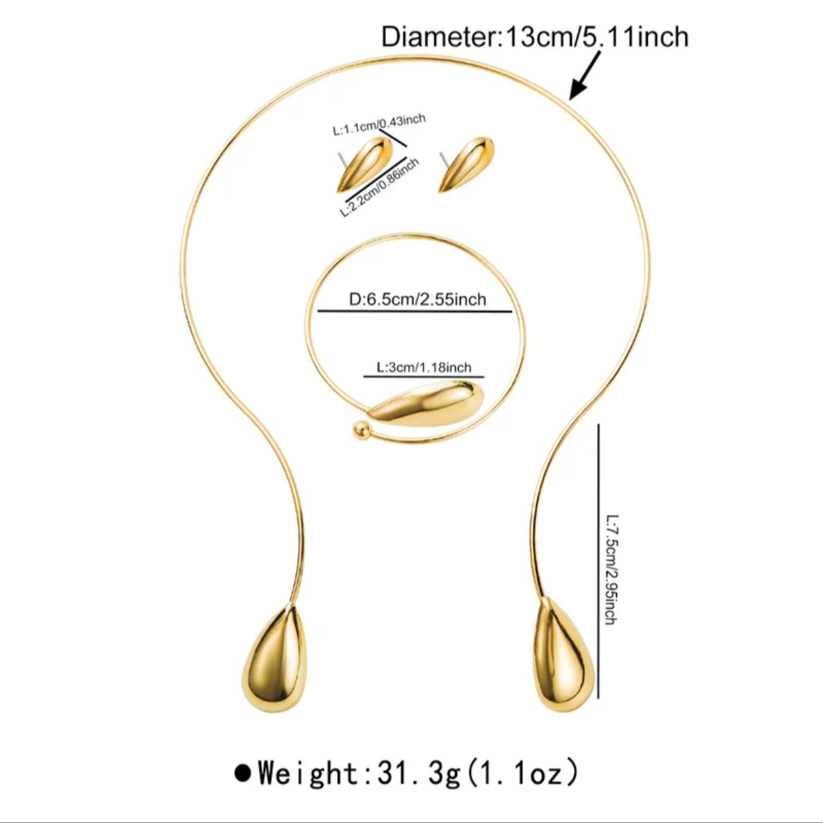 Urban Glam Droplet Set of 3