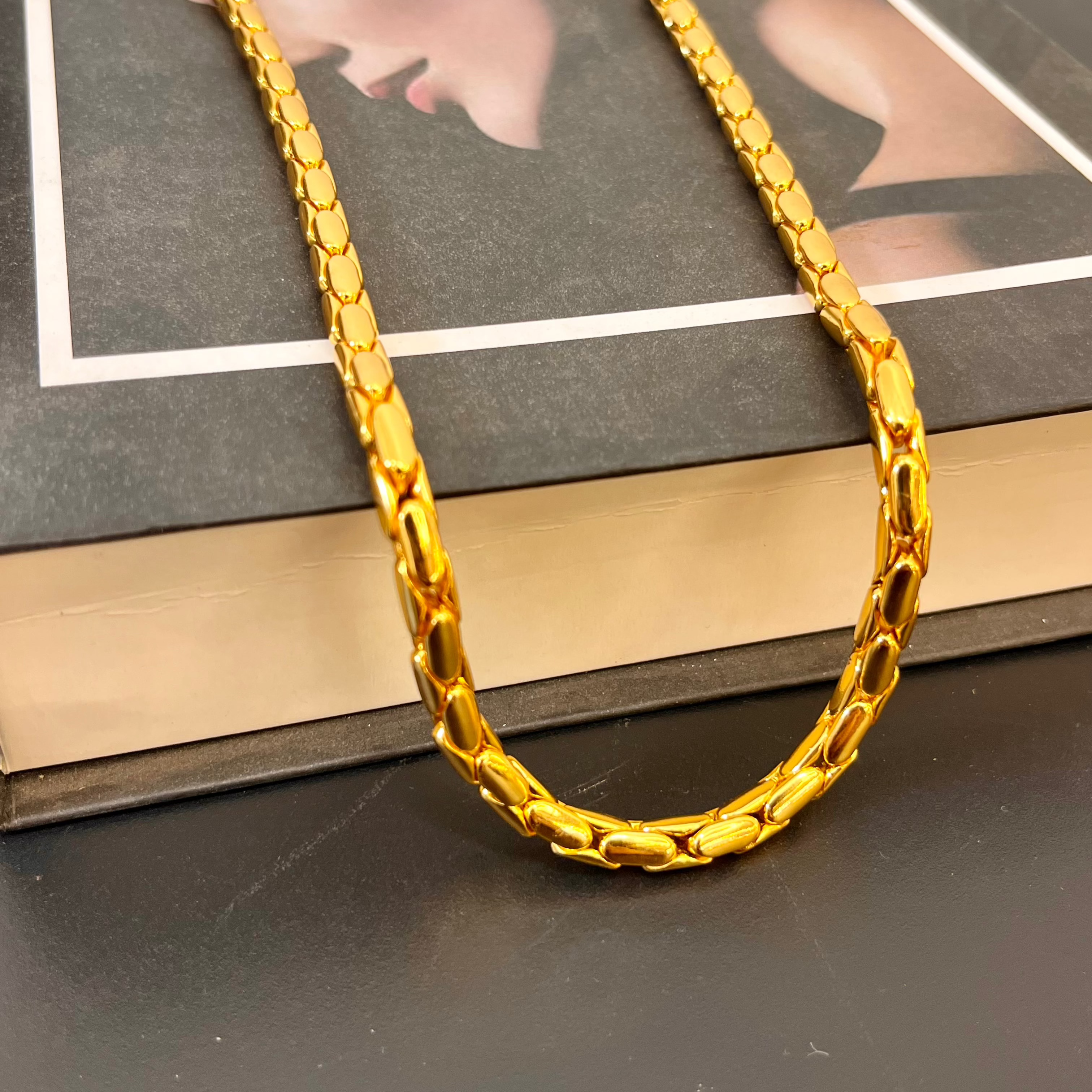 Cobra Men's Chain (18K Gold Plating)- 5.5 MM