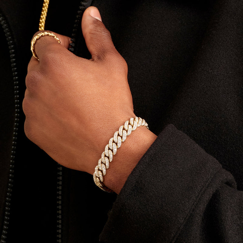 ICED OUT CUBAN BRACELET (GOLD) - 10MM