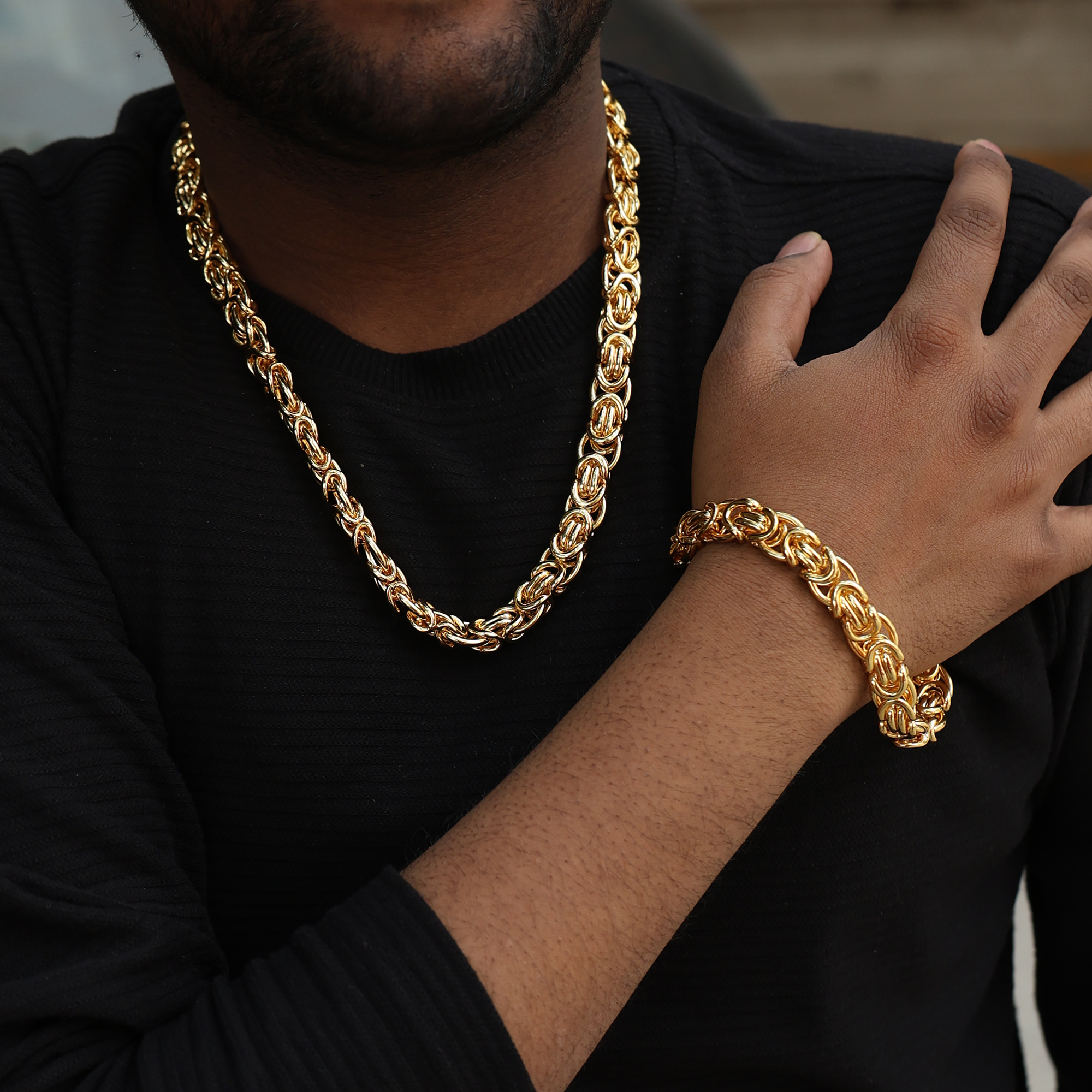 Link Chain (18K Gold Plating) - 12 MM