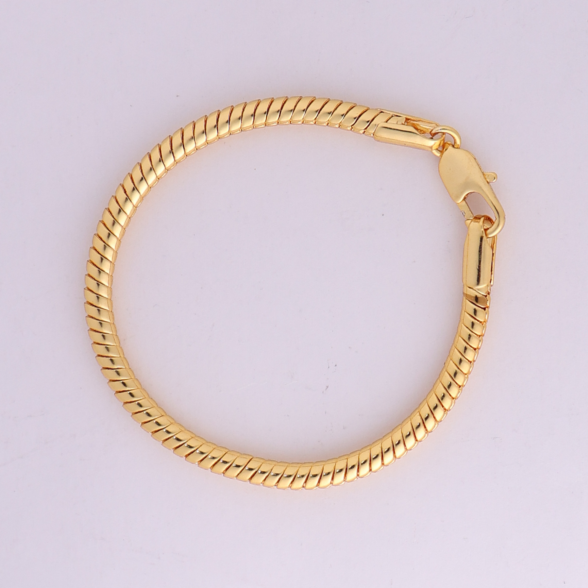 Round Cuban Bracelet (18K Gold Plating) - 4.5 MM