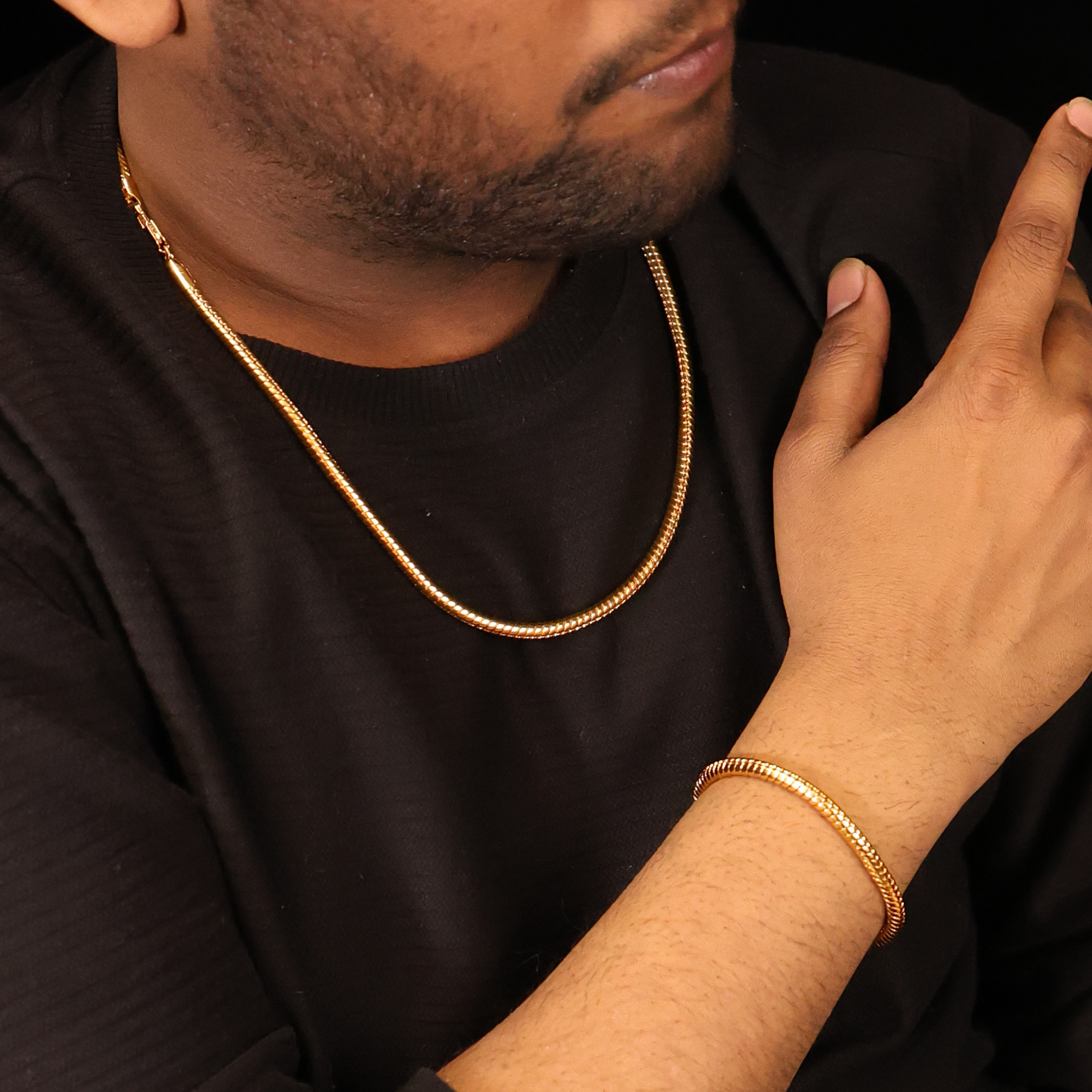 Round Cuban Bracelet (18K Gold Plating) - 4.5 MM