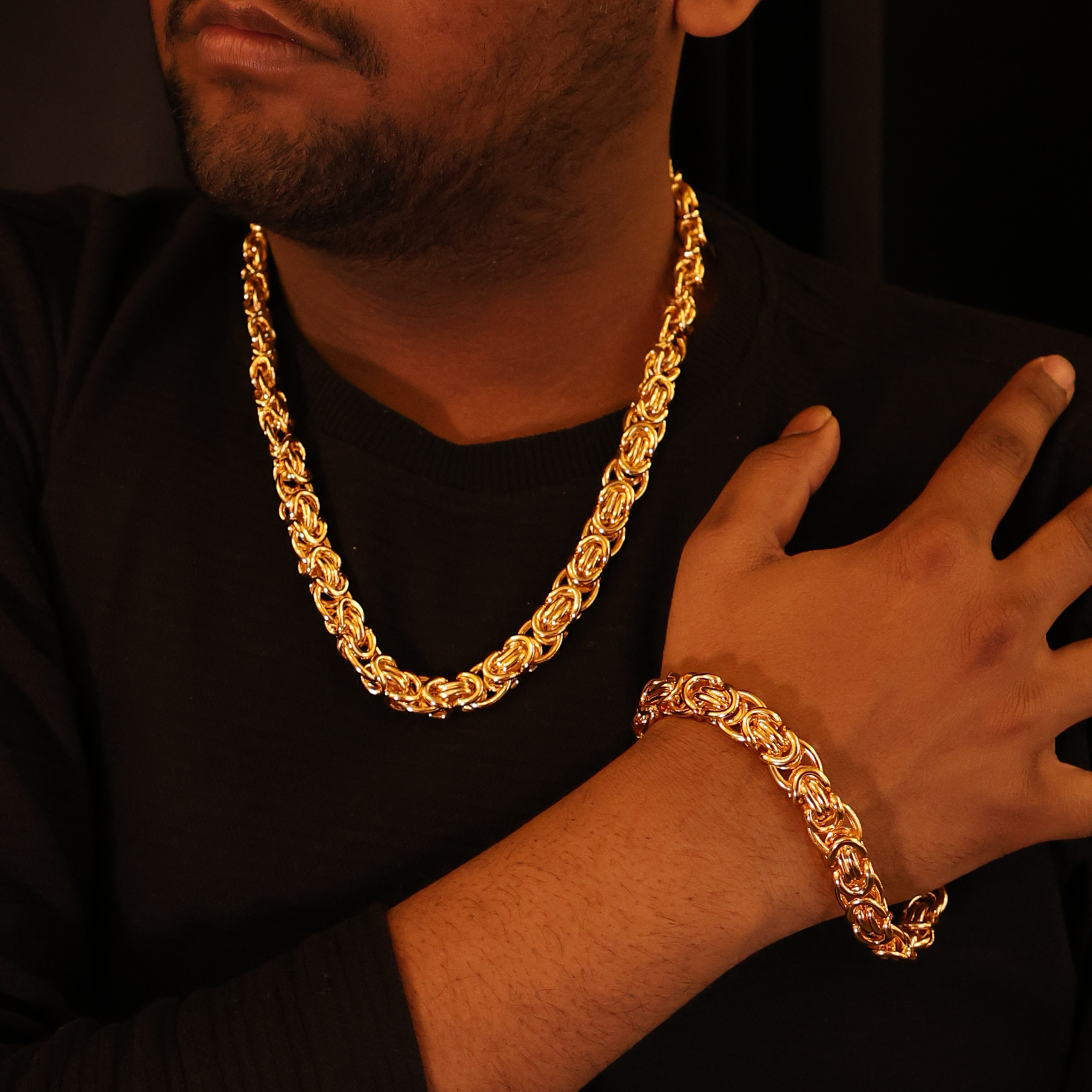 Link Chain (18K Gold Plating) - 12 MM