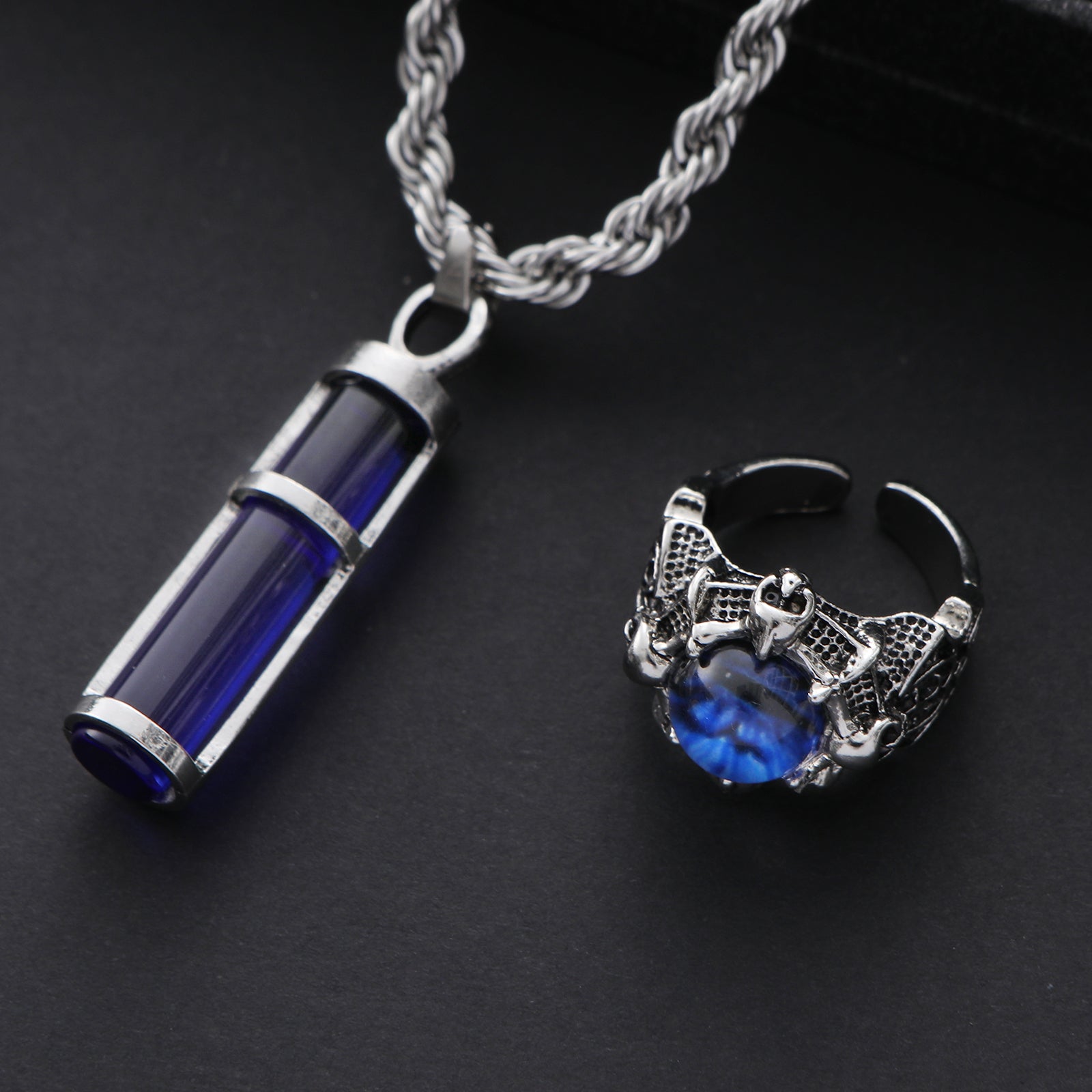Blue Blaze Pendant & Ring Set